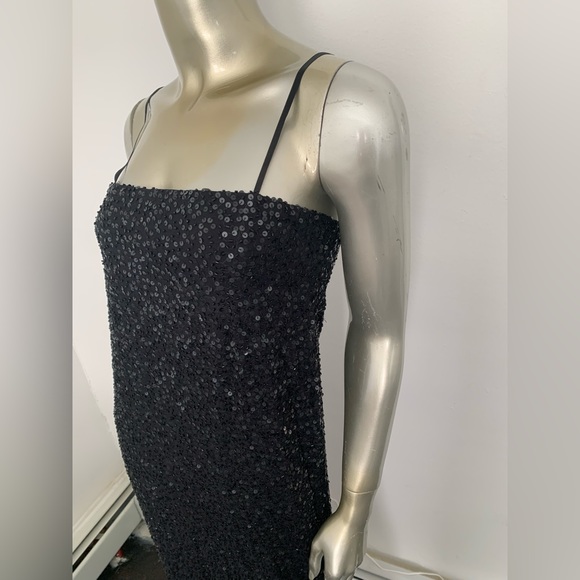 Black strapless sequin embellish midi formal cocktail prom dress size 6 - Picture 6 of 11